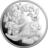 2024 $5 Baby Coin Toy Kangaroo Silver Proof coin