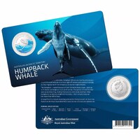 2023 Australian Antarctic Territory Humpback Whale Coloured Uncirculated 50c 